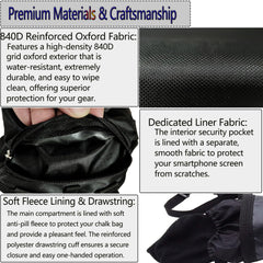 Myradixu water-repellent Oxford fabric protects chalk during indoor and outdoor sessions