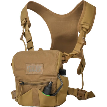 Mystery Ranch Bino Harness 10x chest-closure keeps binoculars secure in rugged terrain