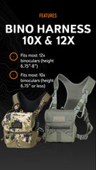 Mystery Ranch Bino Harness codura outer shell offers lightweight waterproof protection