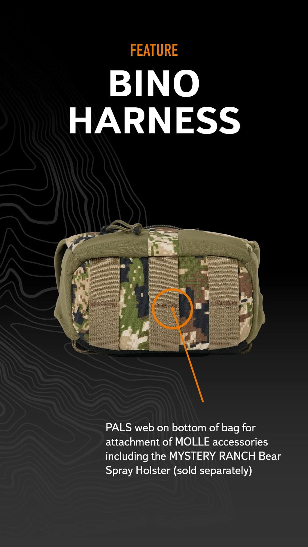 Mystery Ranch Bino Harness ergonomic fit for larger frames