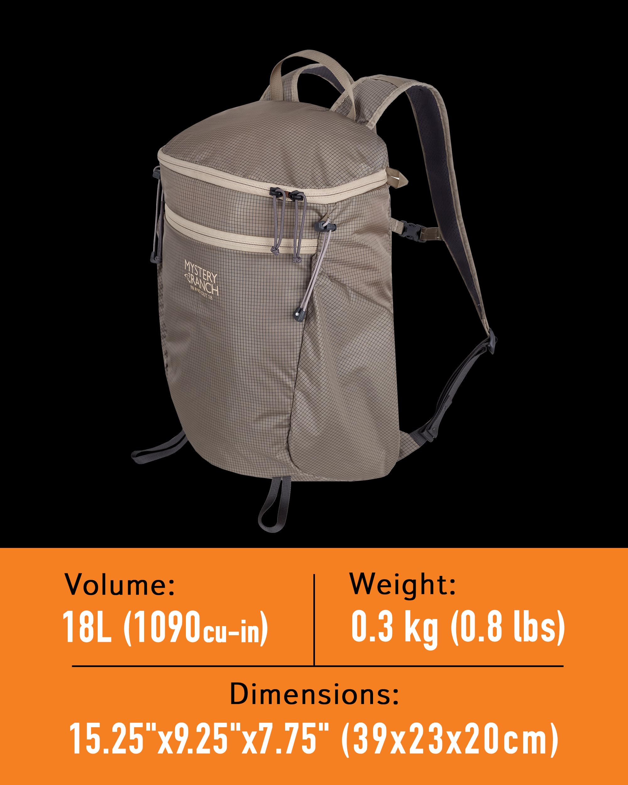 Mystery Ranch In & Out aqua external water pockets for easy hydration reminders