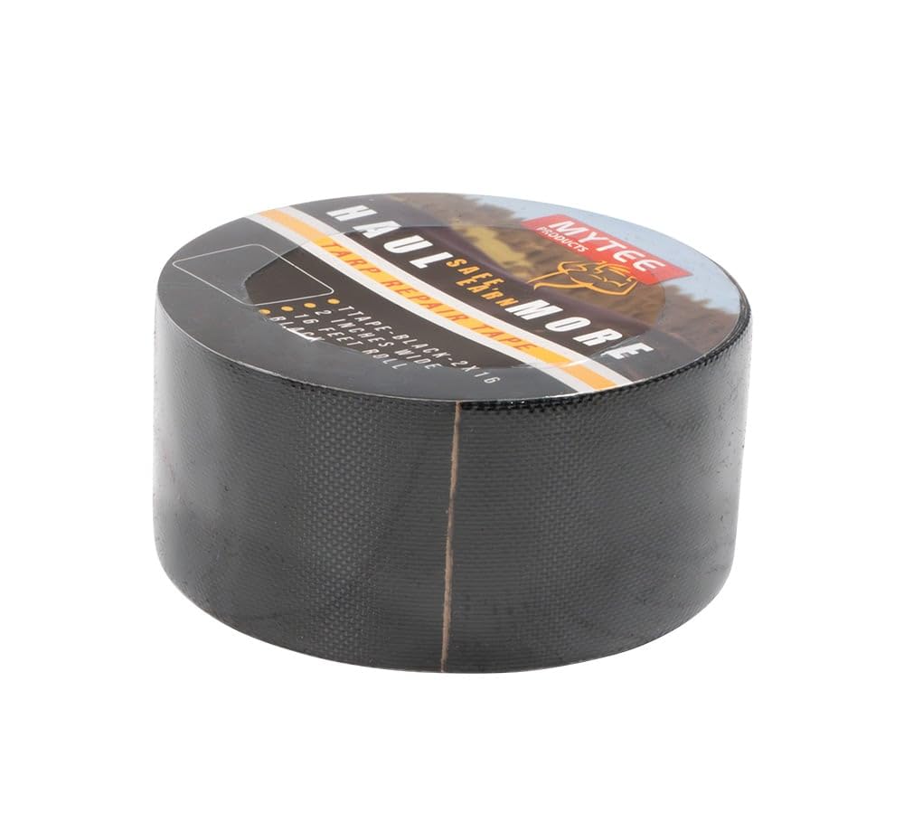 Mytee Products peel-and-stick tarp repair tape for fast on-site fixes.