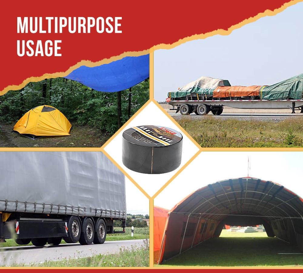 Mytee Products polyurethane-coated tarp tape protects seams from moisture and wear.