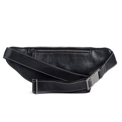 Myunxui genuine leather fanny pack back zip pocket secure storage