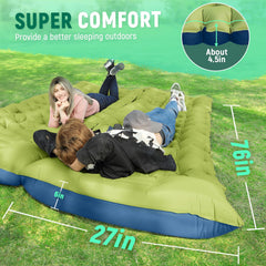 Myxslop camping sleeping pad inflated, ready for a restful night's sleep.