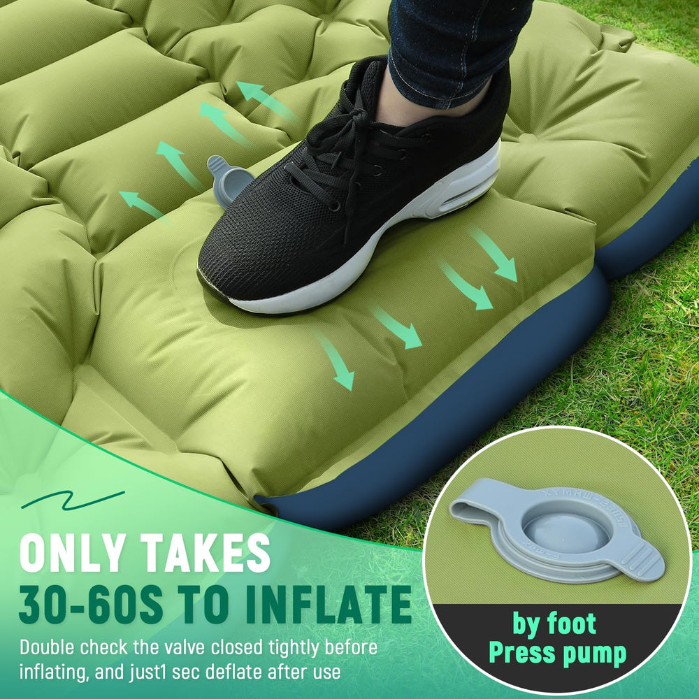 Myxslop sleeping pad's waterproof surface withstands damp campsites.