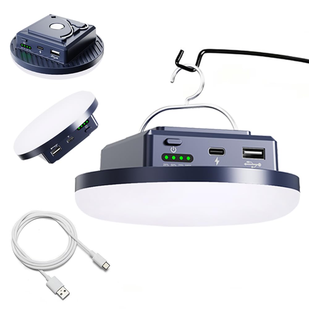 M.Y.Z. Wanderer camping light front view showing compact brightness for tent illumination