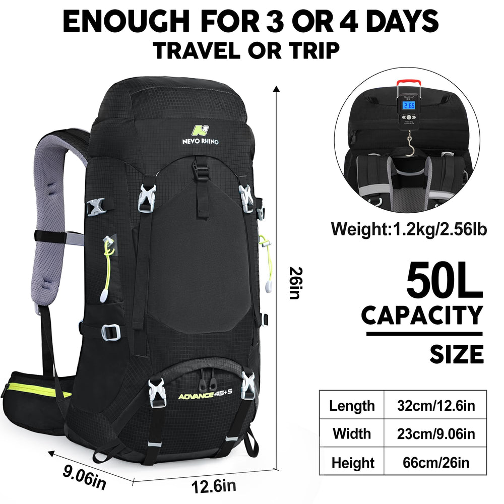 N NEVO RHINO breathable suspension with padding reduces fatigue during hikes