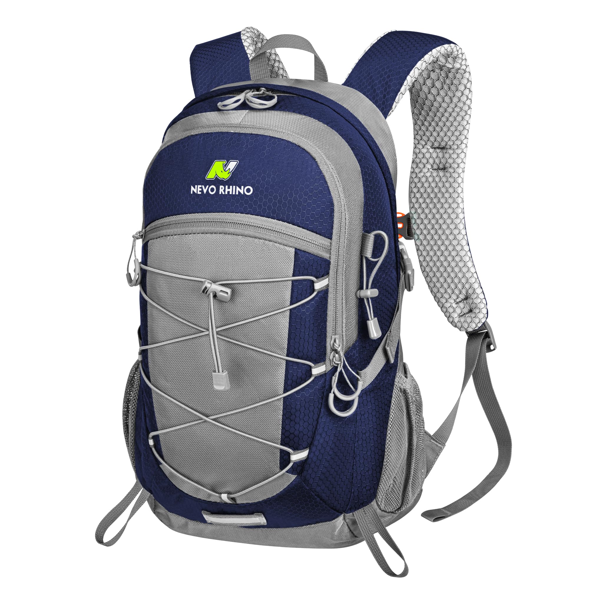 N NEVO RHINO hiking backpack 20L front view shows organized compartments for day trips.