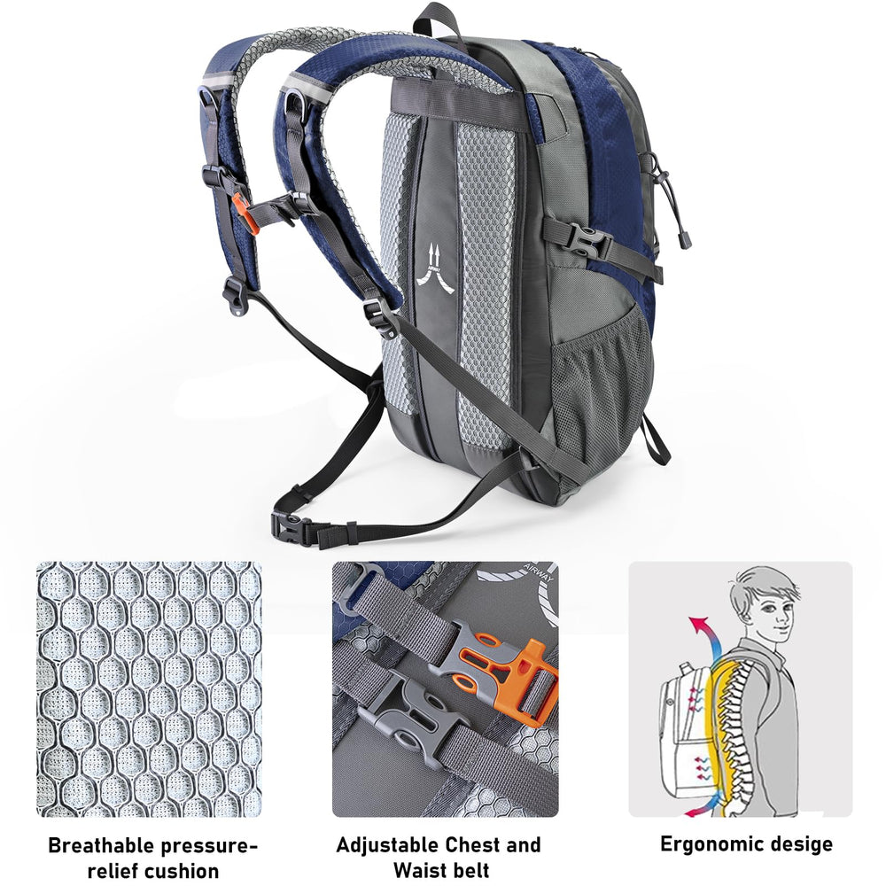 N NEVO RHINO hiking backpack 20L side pocket highlights hydration-ready design.