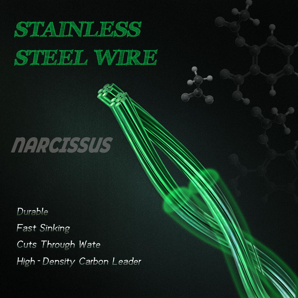 Narcissus stainless steel fishing wire leaders in 12-inch size with swivels
