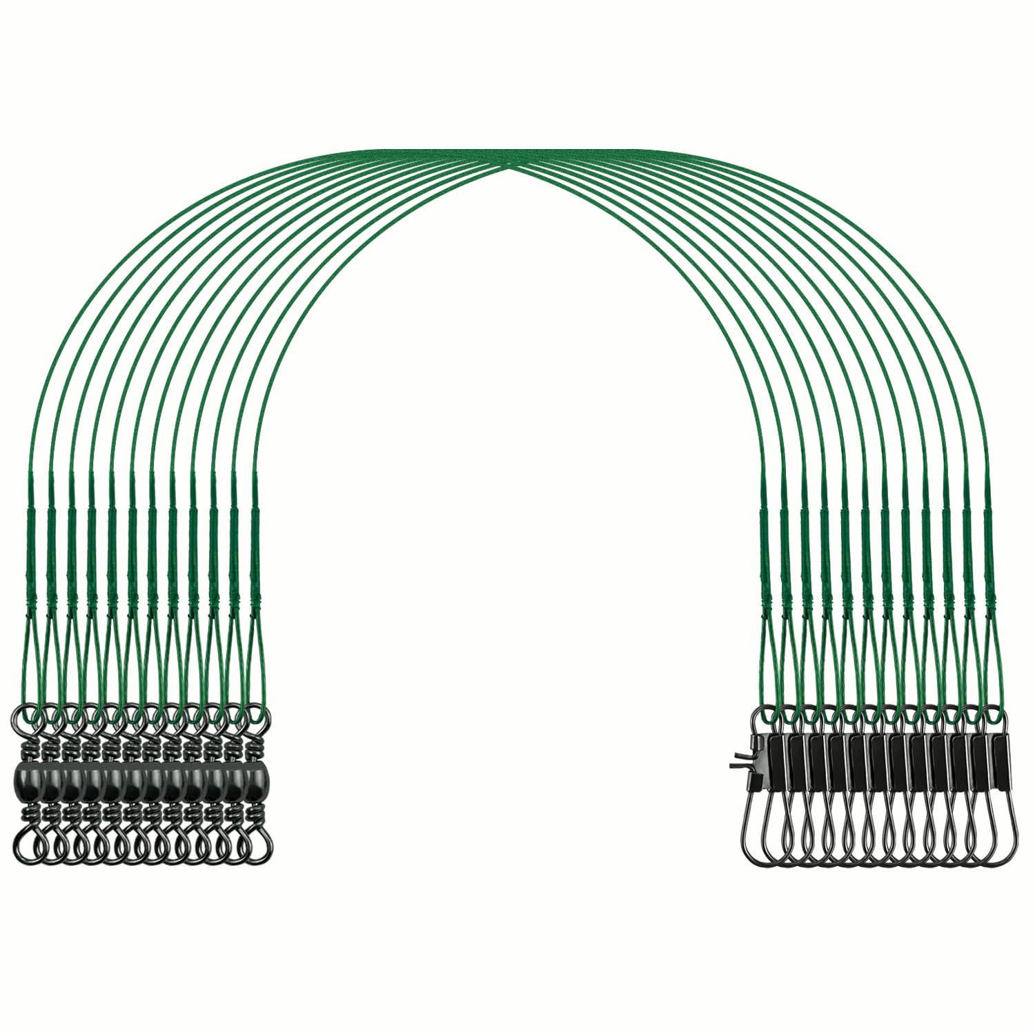 Narcissus wire leaders in 7-inch size with swivels and snaps