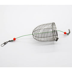 Stainless steel bait trap cage with spring-loaded lid and bottom springs