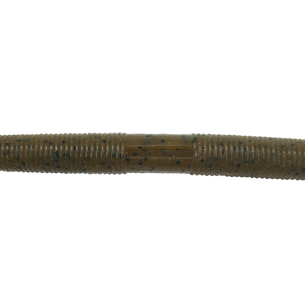 Nawaish Senko bait shown on Texas rig for bass exploration
