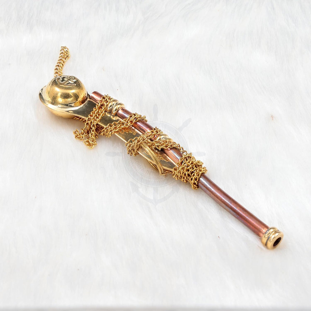 Nagina International brass polished whistle showcases durable craftsmanship for nautical decor.
