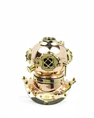 Nagina International copper brass diving helmet 9in on display, adding vintage maritime charm