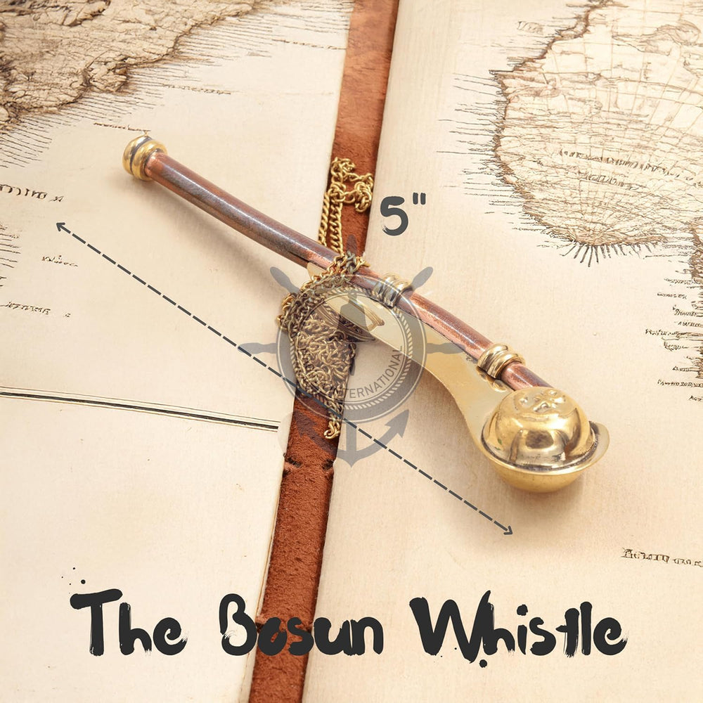 Nagina International rosewood anchor case secures the whistle with elegant maritime style.