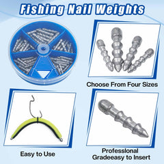 Nail weight sinkers 1/16 oz in a 70 piece box