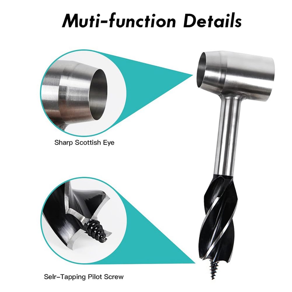 Naiveferry Bushcraft Hand Auger Wrench made of oxidized steel for rugged durability.