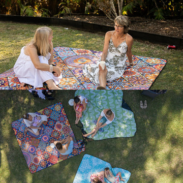 Nakie Picnic Blanket built-in bottle opener for convenient refreshment breaks