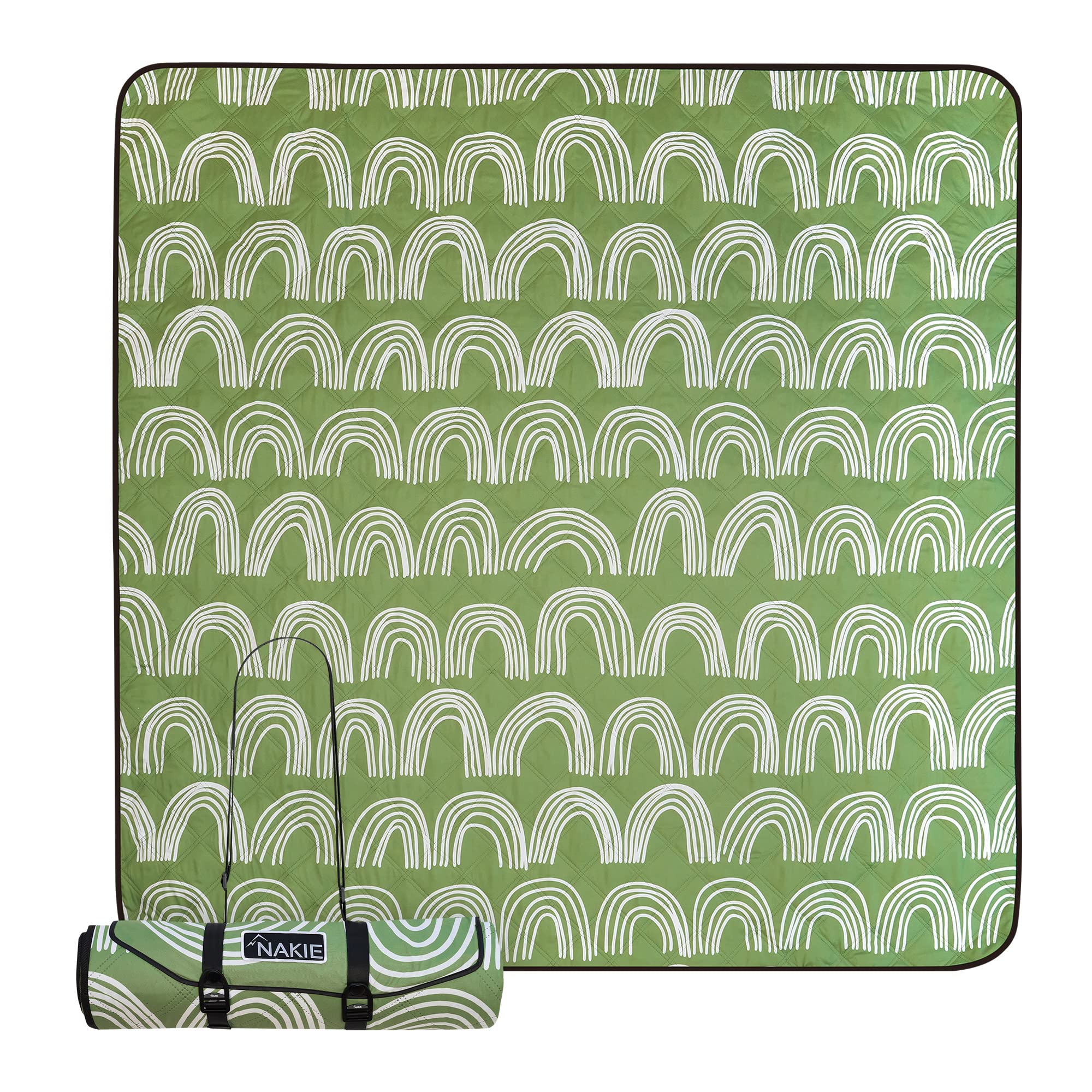 Nakie picnic blanket laid flat for a family picnic, waterproof and easy-care.