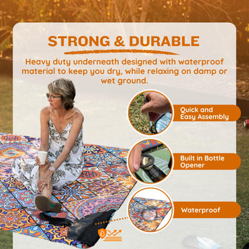 Nakie Picnic Blanket machine washable for quick cleanup after outings