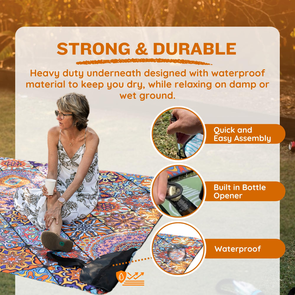 Nakie Picnic Blanket machine washable for quick cleanup after outings
