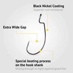 Nako Power EWG offset worm hook in texas rig setup