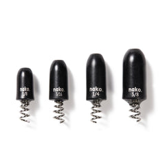 Nako tungsten screw-in weight black 5-pack for Florida Rig offers secure, chip-free performance.