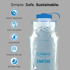Nalgene cantene 32oz cap closeup highlighting leak-proof Loop-Top seal