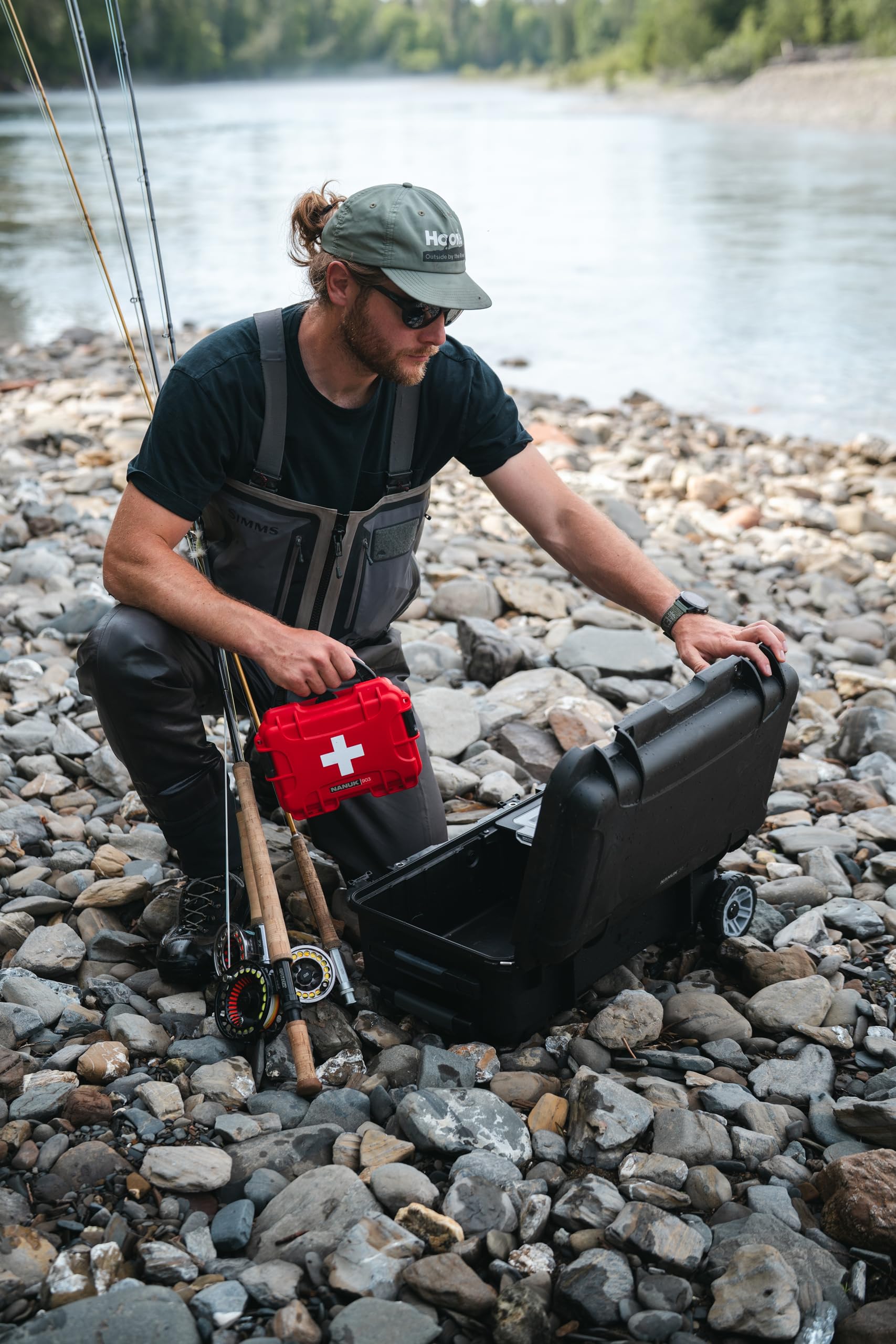 NANUK 903 compact size fits backpacks for travel and camping.