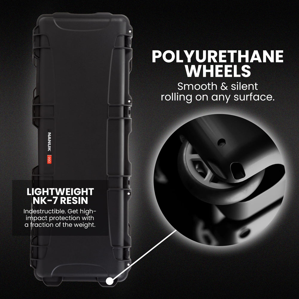NANUK 990 black waterproof shell protects gear in harsh conditions