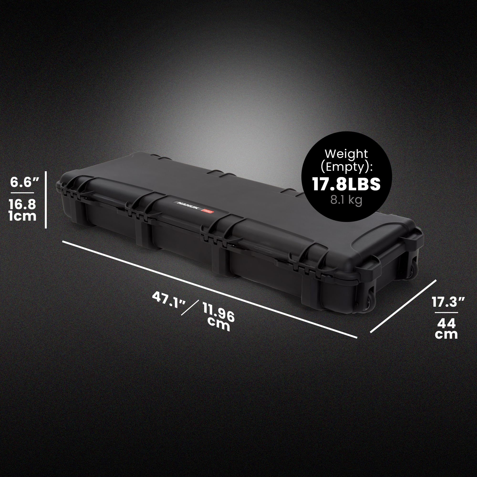 NANUK 990 custom-cut foam interior keeps rods and reels organized