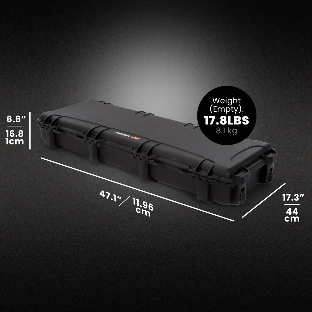 NANUK 990 custom-cut foam interior keeps rods and reels organized