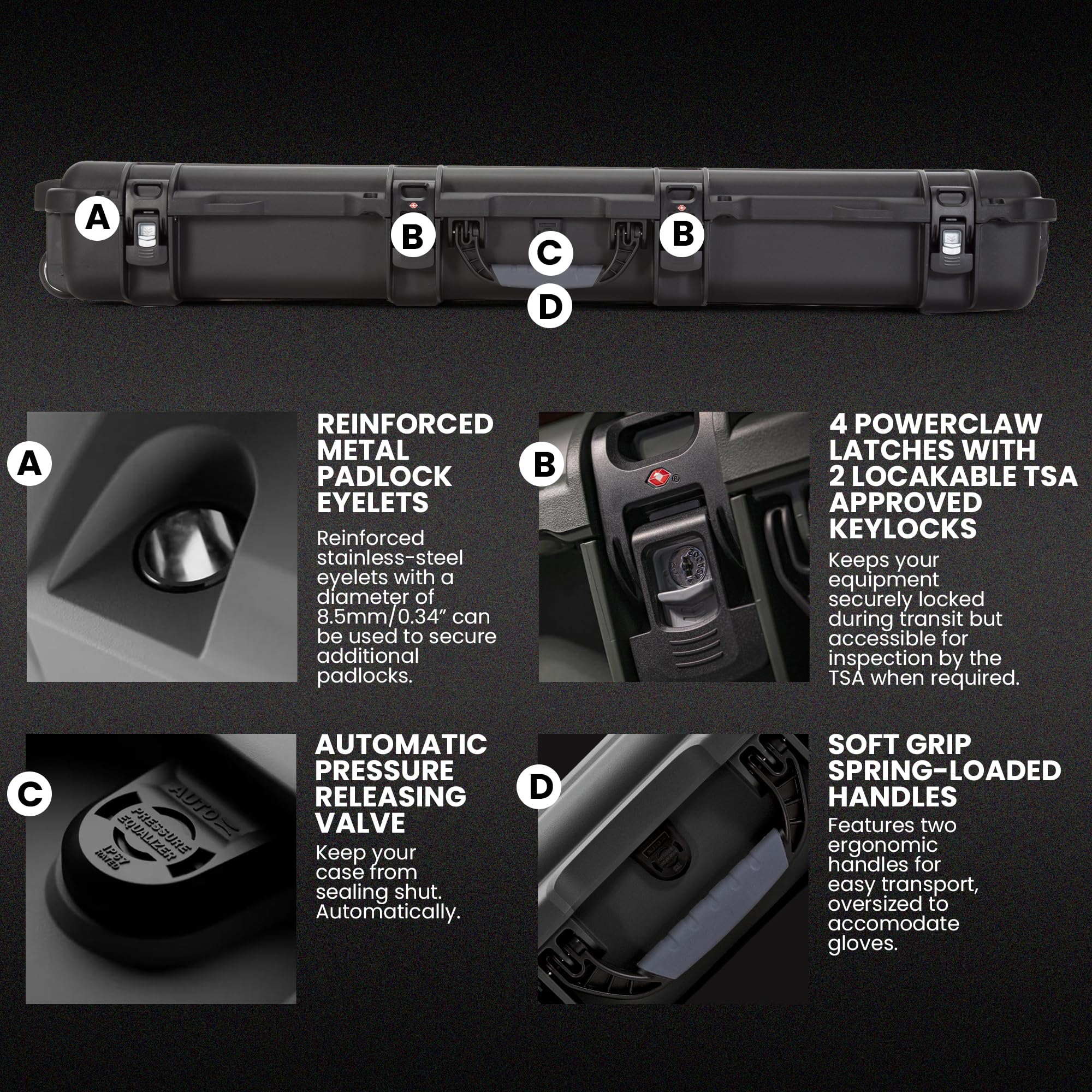 NANUK 990 NK-7 resin shell provides rugged exterior protection