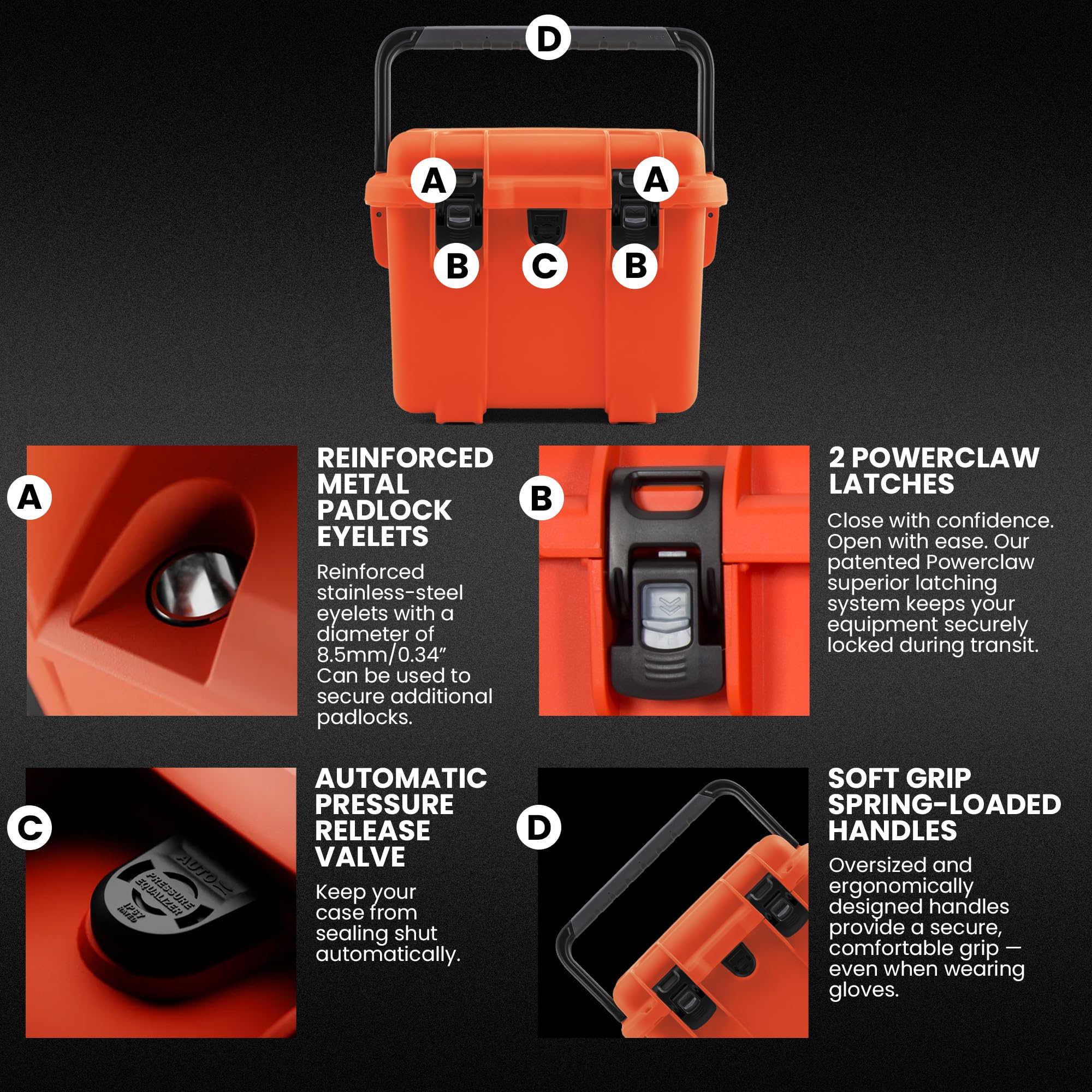 NANUK Trail 10-11.2L reinforced corners resist drops during transport.