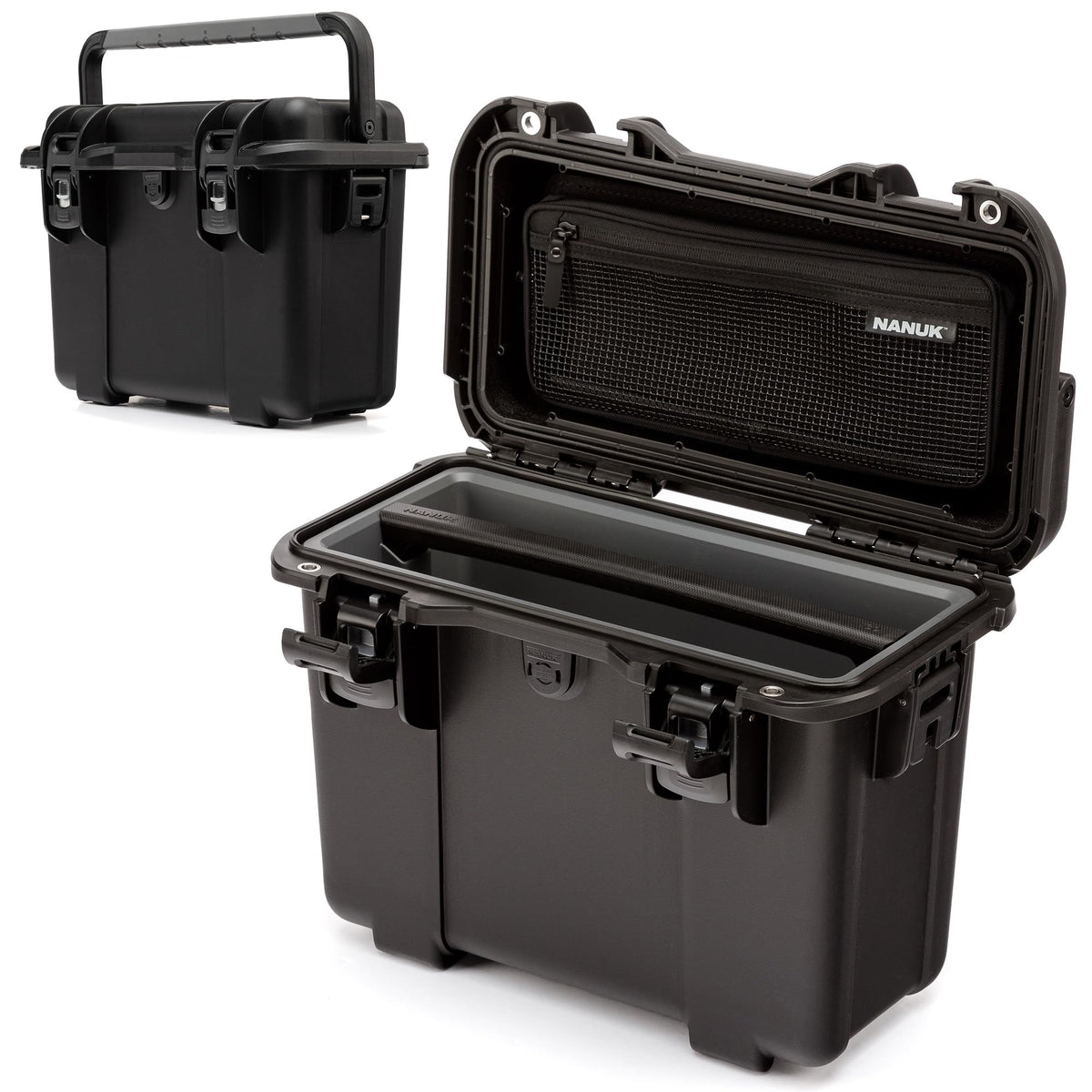Exterior view of NANUK Trail 15 in black, case closed