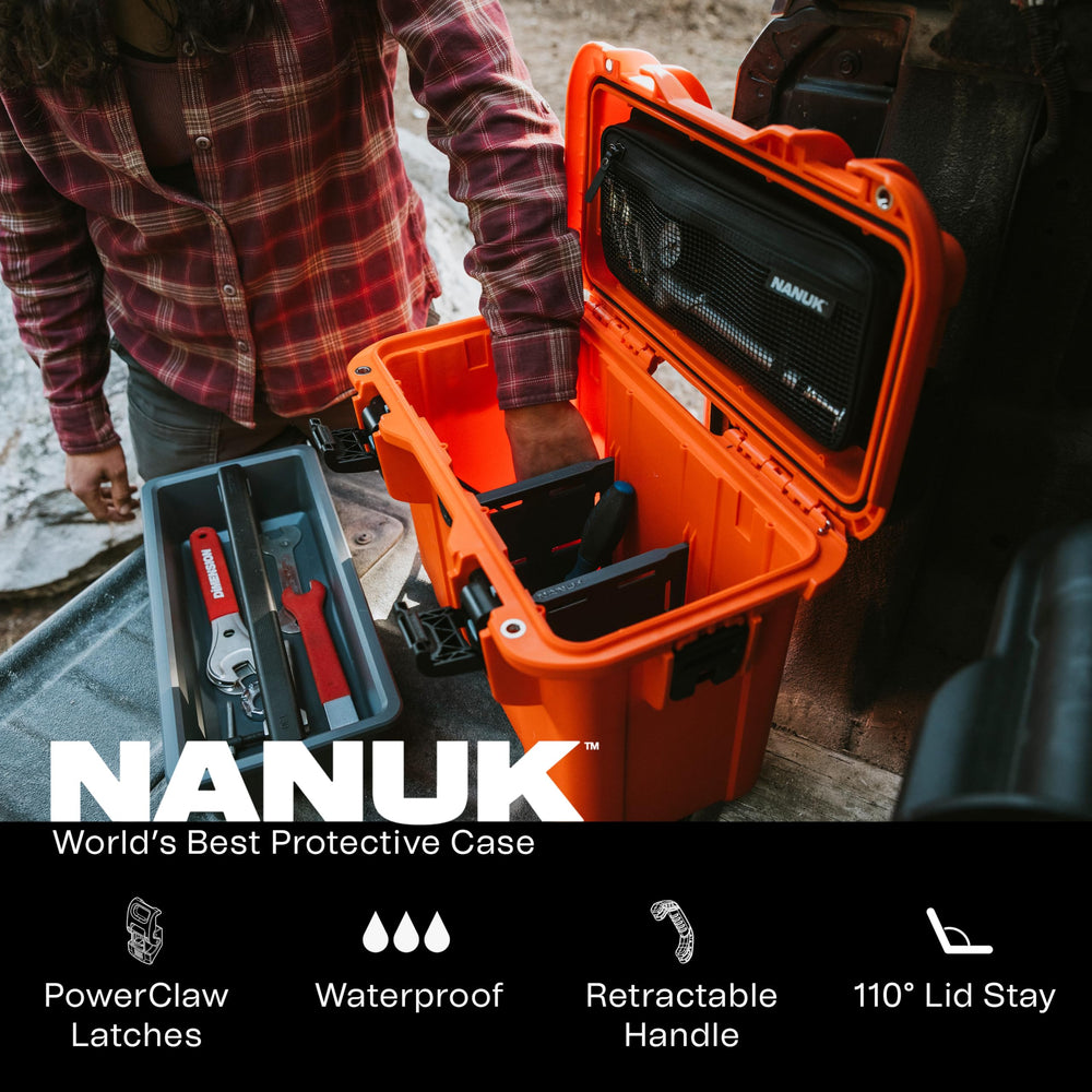 NANUK Trail 15 mesh lid organizer keeps small items accessible.