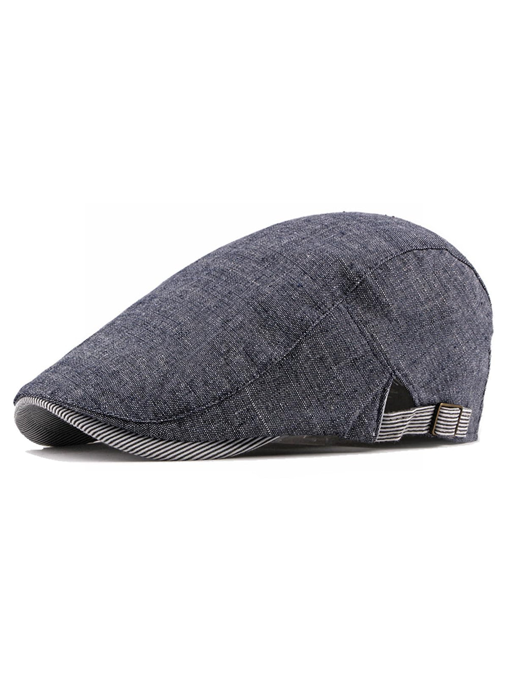 Nanwansu Men's Newsboy Cap Ivy Cotton Flat Hat Blue - Front View