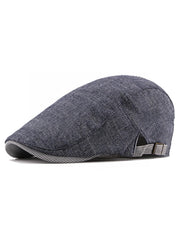 Nanwansu Men's Newsboy Cap Ivy Cotton Flat Hat Blue - Front View