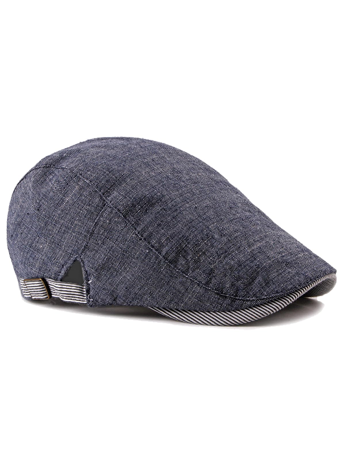 Nanwansu Men's Newsboy Cap Ivy Cotton Flat Hat Blue - Right Side