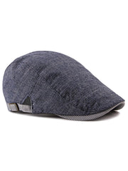 Nanwansu Men's Newsboy Cap Ivy Cotton Flat Hat Blue - Right Side