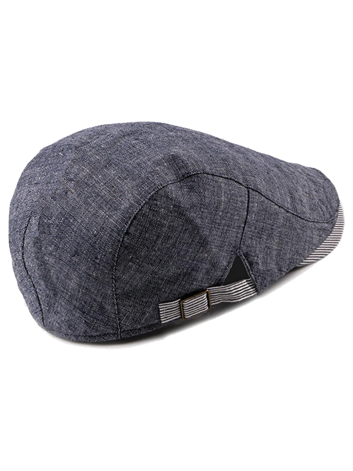 Nanwansu Men's Newsboy Cap Ivy Cotton Flat Hat Blue - Top View