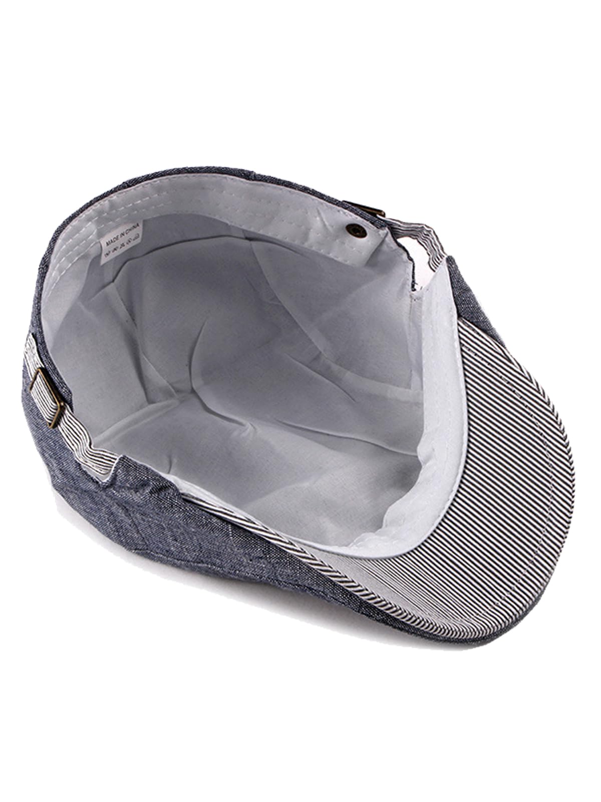 Adjustable strap and rust-proof buckle on Nanwansu Newsboy Cap Blue