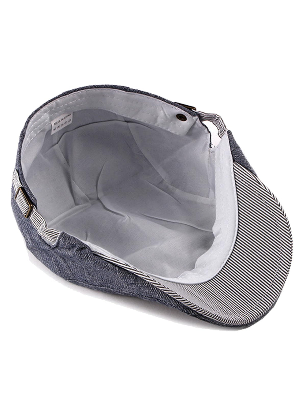Adjustable strap and rust-proof buckle on Nanwansu Newsboy Cap Blue