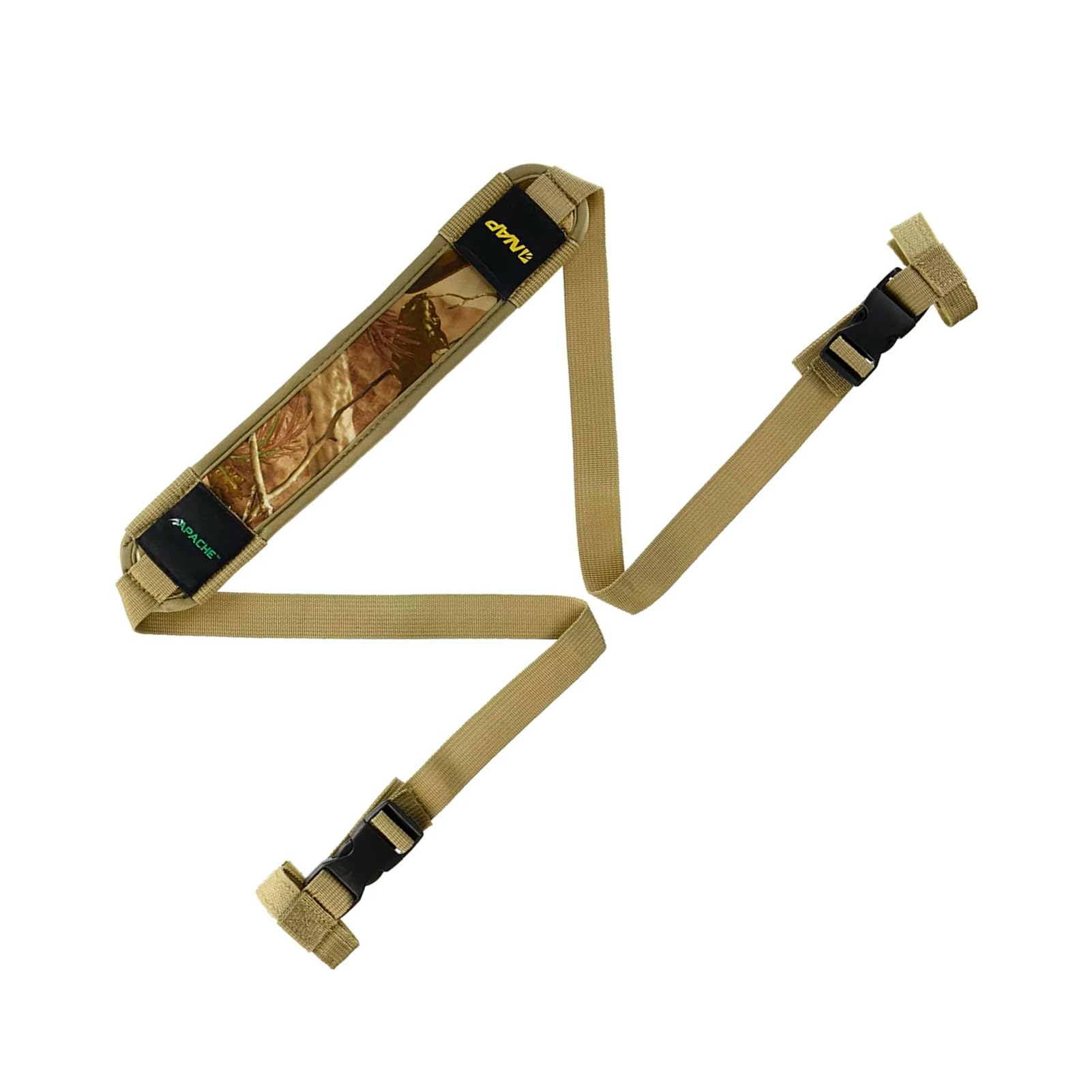 Apache Bow Sling nylon webbing reduces noise and snag during brush passes.