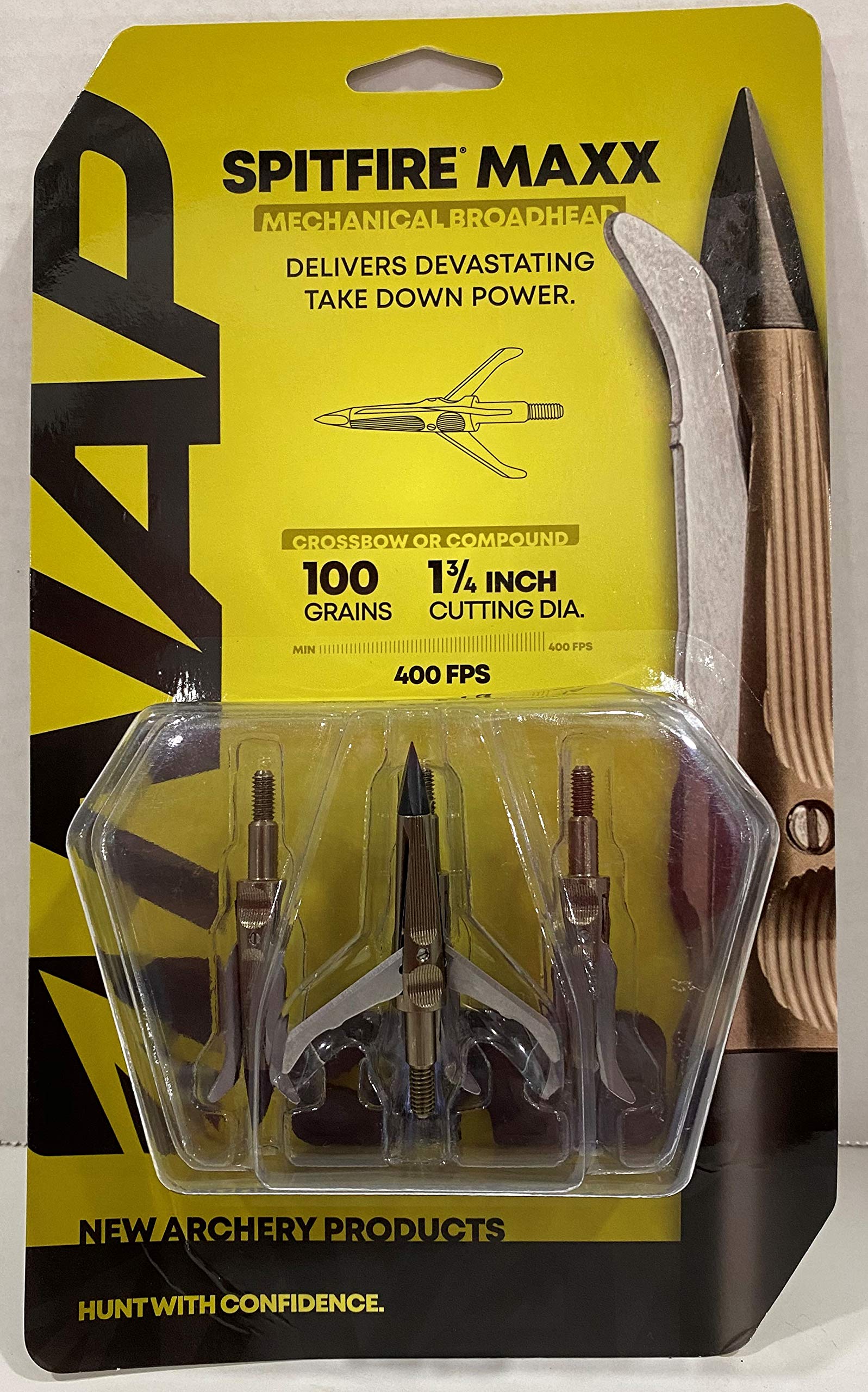 Close-up view of NAP Spitfire MAXX 100 Grain Broadhead