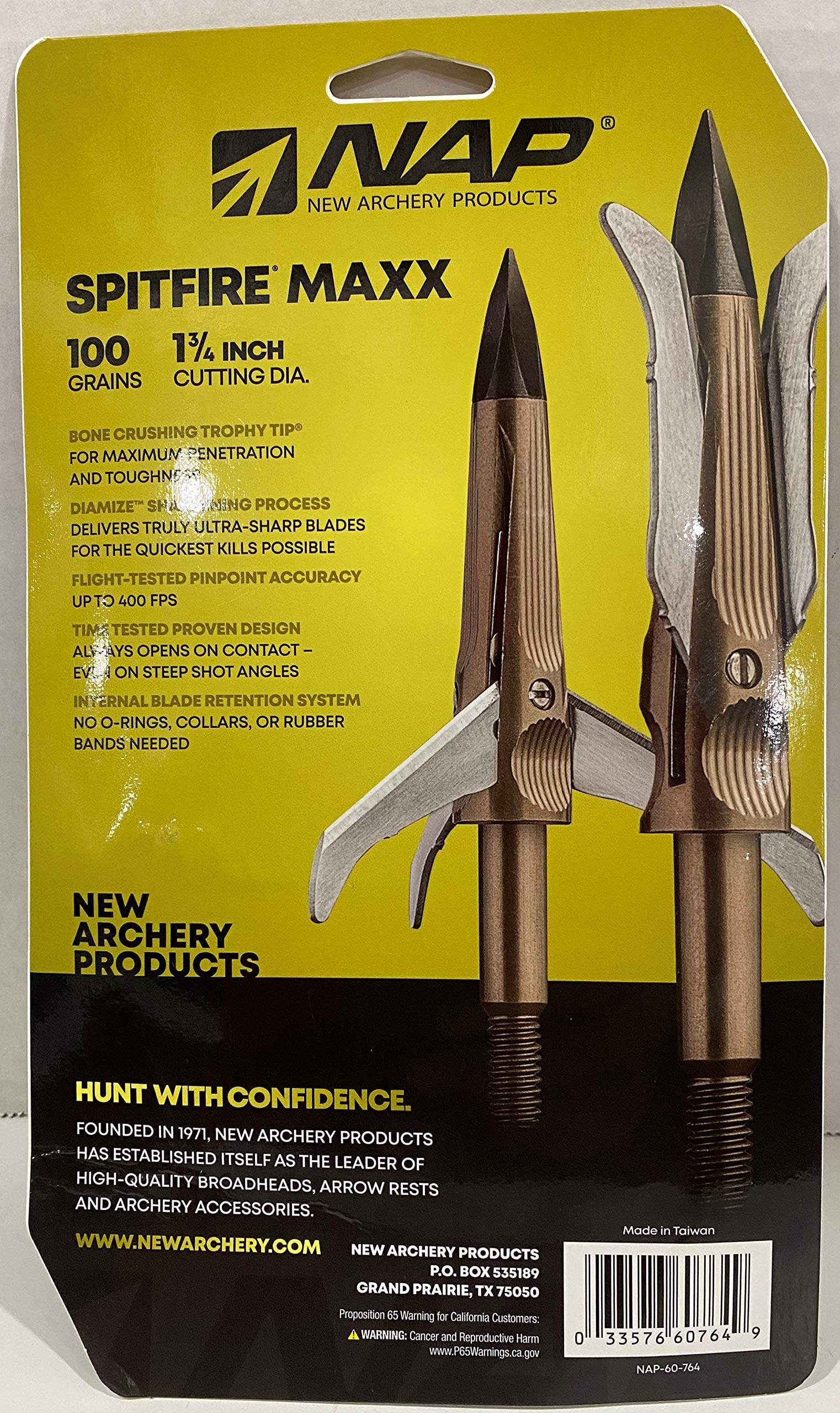 Spitfire MAXX broadhead with offset blades ready for field use and reliable performance