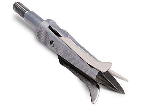 NAP Spitfire XXX front-deploy broadhead with spring clip design for blade retention in flight