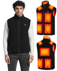 NAPALOOK heated vest front view shows multi-zone warmth for chilly commutes.